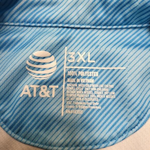 ATT AT&T Employee Polo Shirt Mens 3XL Blue Short Sleeve Business Geometric - Picture 2 of 7